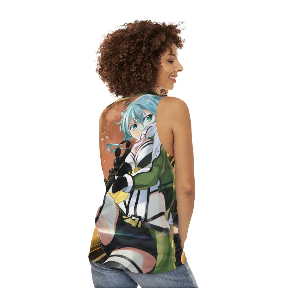 Sinon Anime Inspired Unisex Tank Top - women back