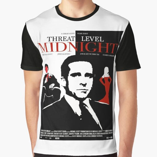 The Office Threat Level Midnight Movie Poster Graphic T-Shirt featuring Michael Scott and Michael Scarn