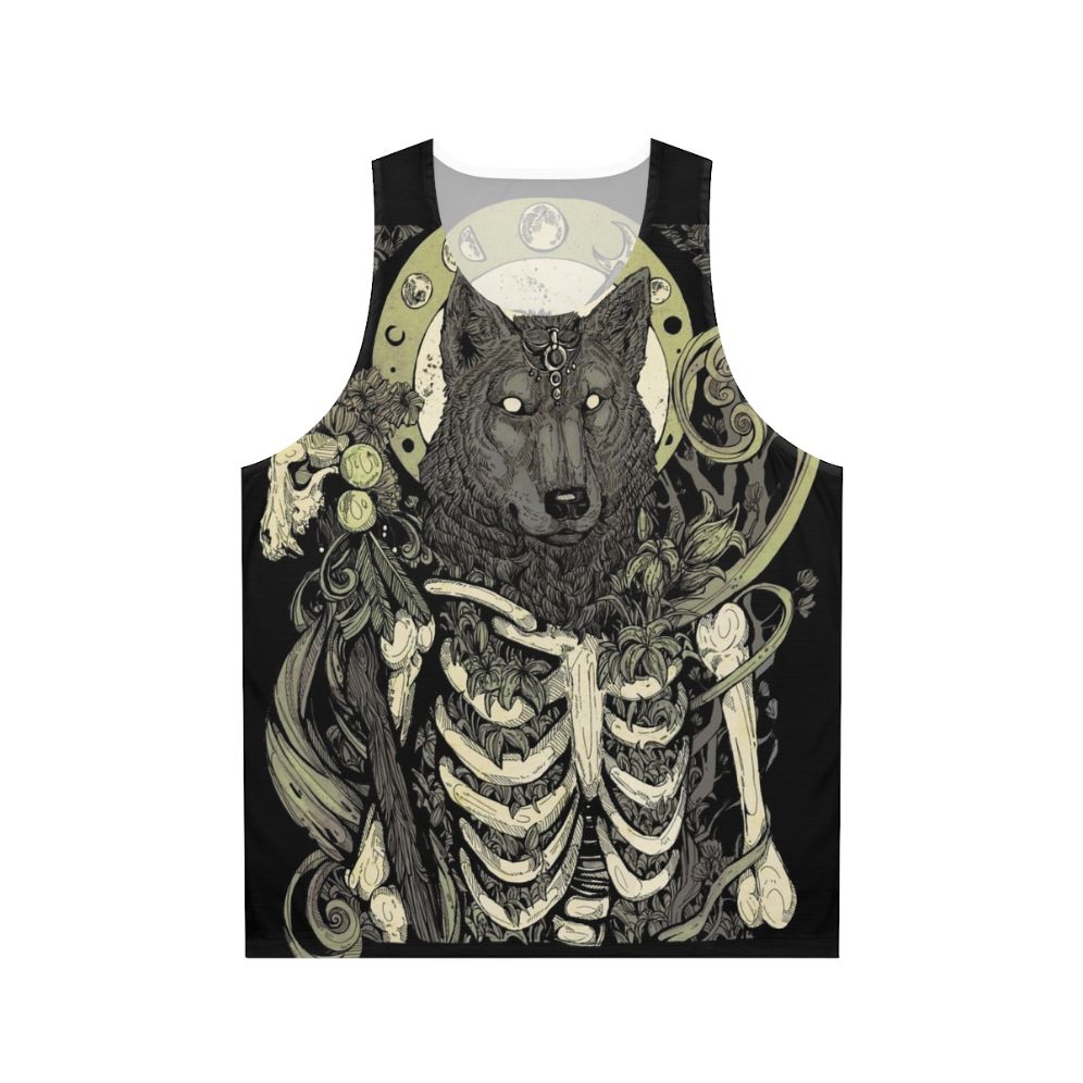 Unisex werewolf skull graphic tank top