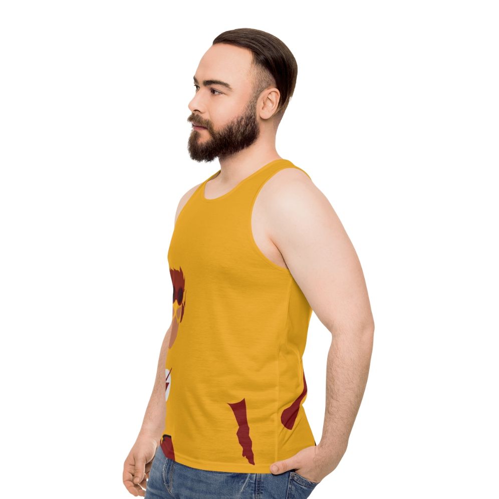 Minimalist Wally West superhero unisex tank top - men side