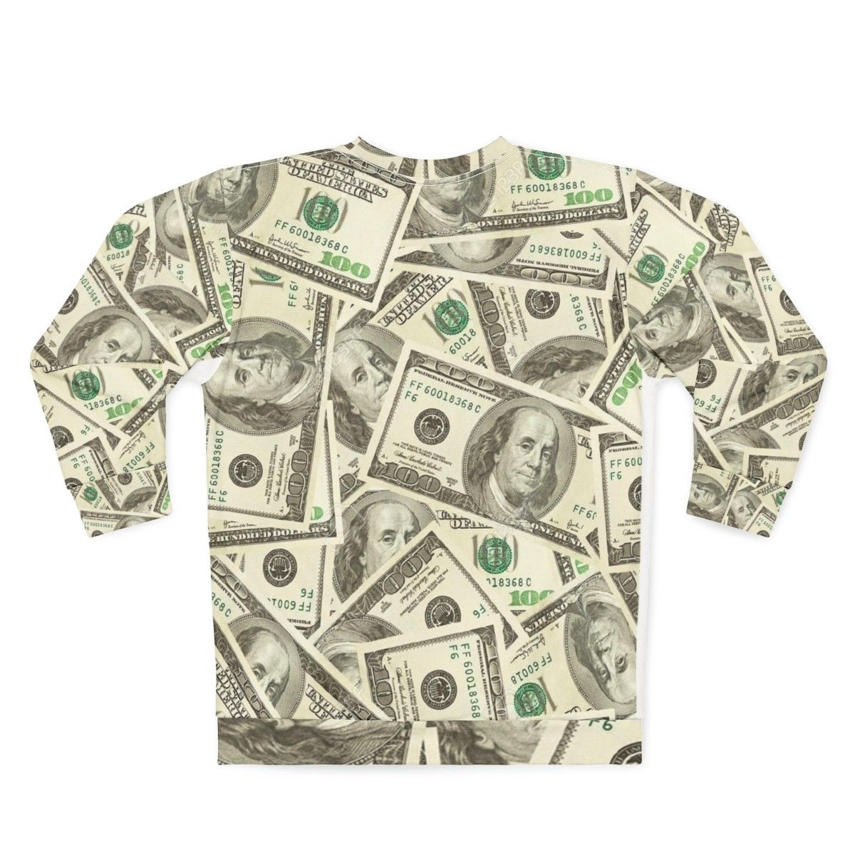 100 Dollar Bills Graphic Sweatshirt - Back