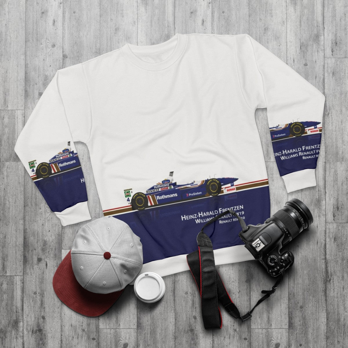 Heinz Harald Frentzen Williams FW19 Racing Sweatshirt - flat lay