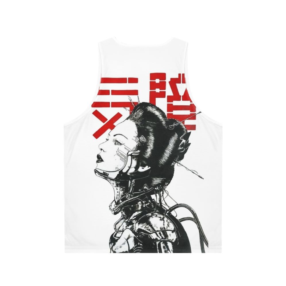 Vaporwave Japanese Cyberpunk Unisex Tank Top - Back