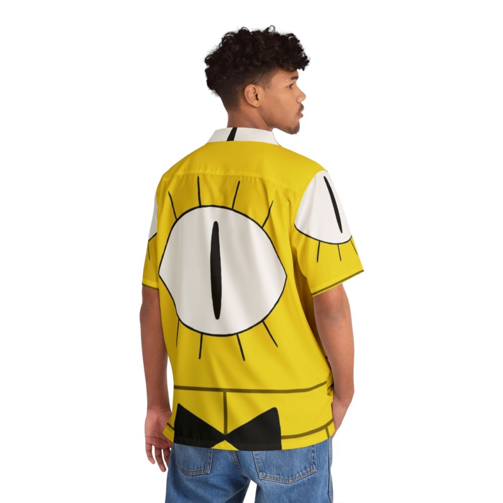 Bill Cipher Hawaiian Shirt with Gravity Falls Character and Yellow Eye Design - People Back