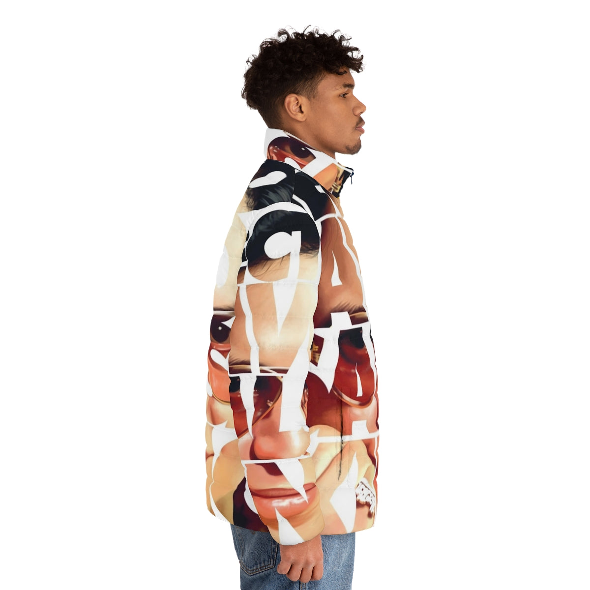 Hector Lavoe Puffer Jacket - Iconic Urban Streetwear Inspired by the Salsa King - men side right