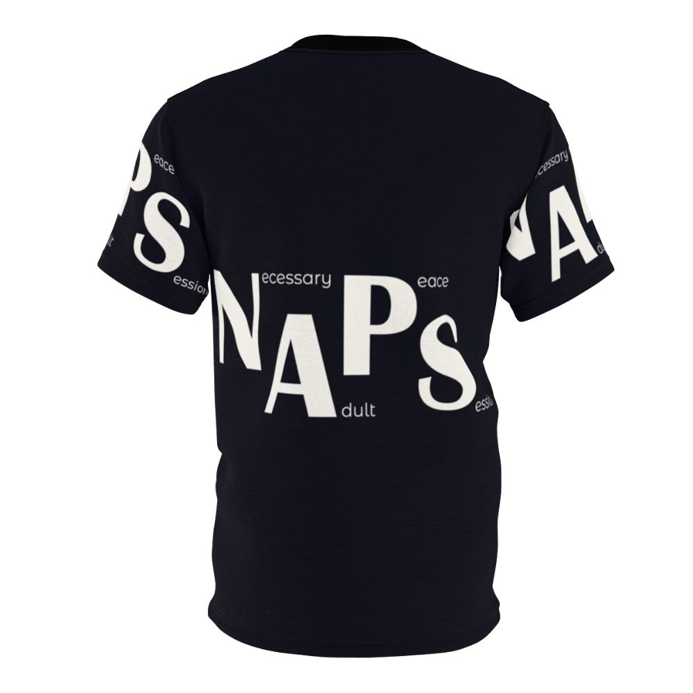 Adult T-Shirt with napping hobby design - "Naps Necessary" - Back