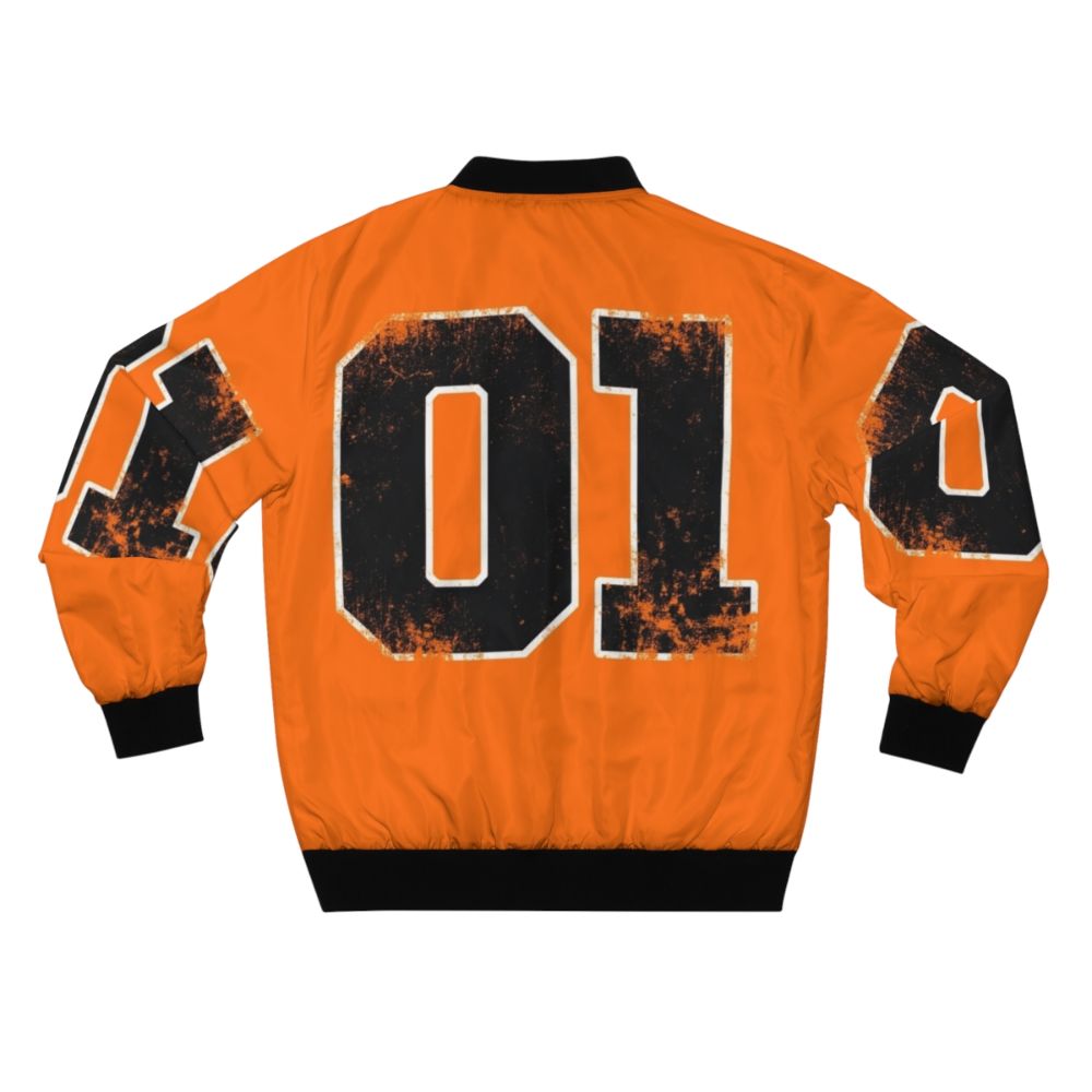 Stylish bomber jacket inspired by the iconic General Lee car from the Dukes of Hazzard TV show - Back