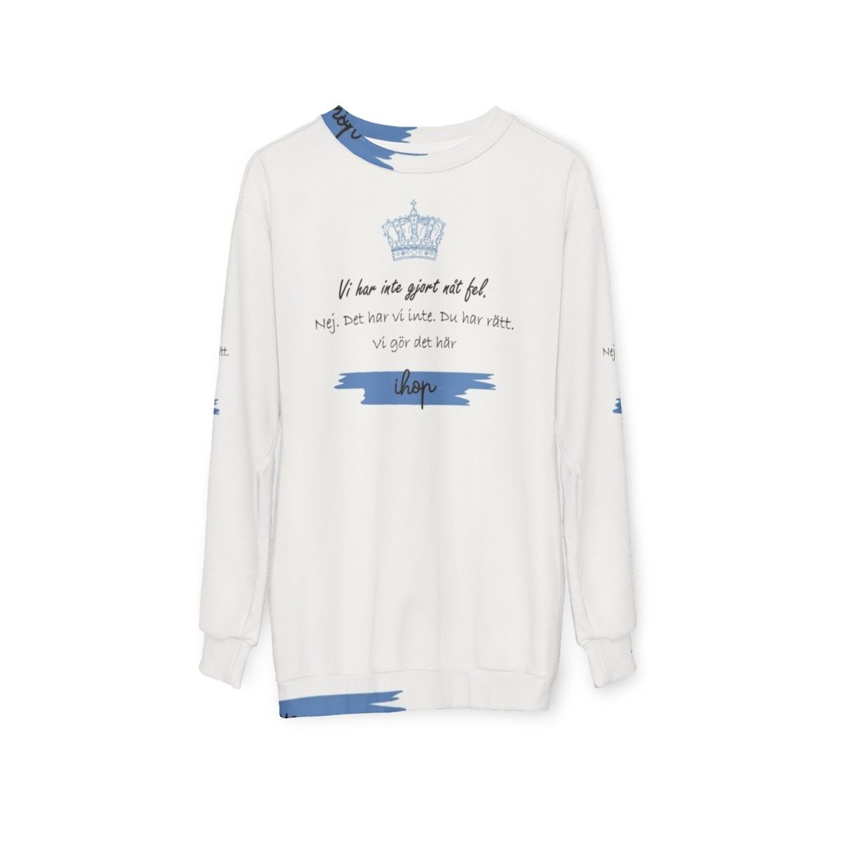 Young Royals IHOP Sweatshirt featuring Prince Wilhelm and Simon Eriksson - hanging