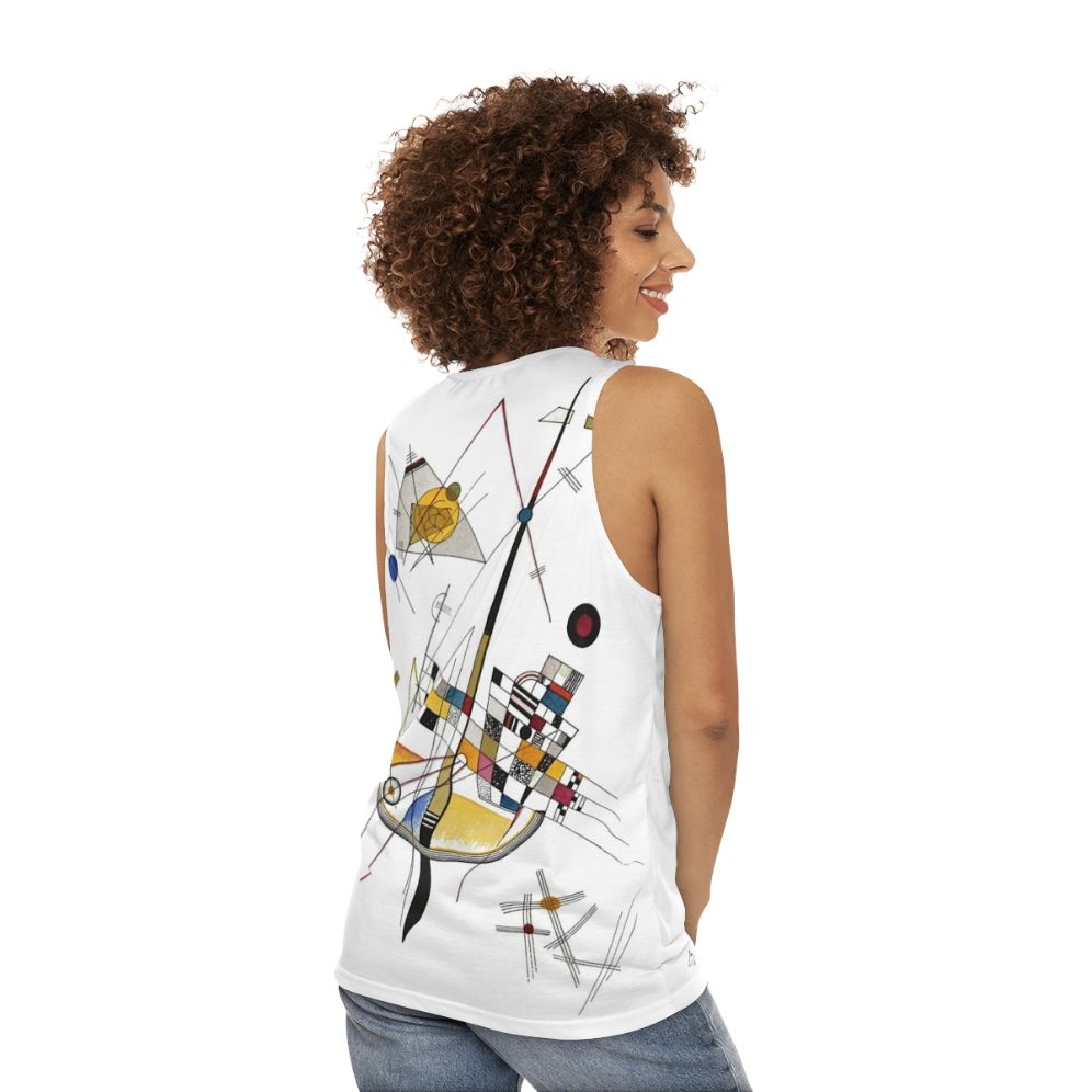 Wassily Kandinsky inspired abstract art unisex tank top - women back