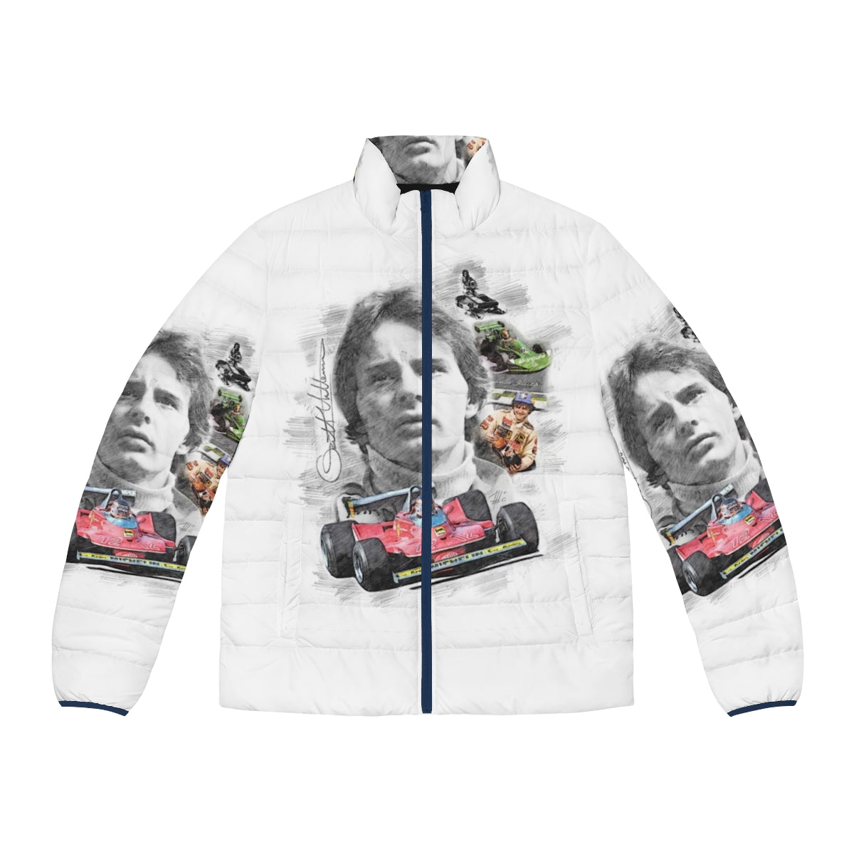 Gilles Villeneuve Puffer Jacket - Racing enthusiast's outerwear featuring iconic racing legend