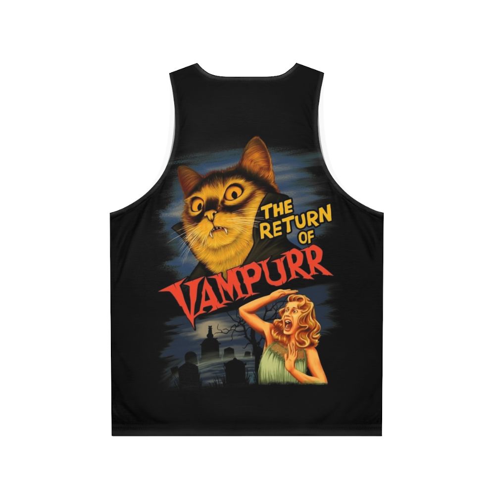 Spooky vampire cat unisex tank top - Back