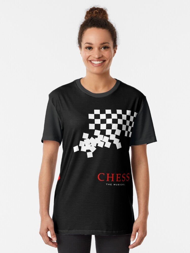 Chess The Musical graphic t-shirt featuring a Soviet and American design - Women