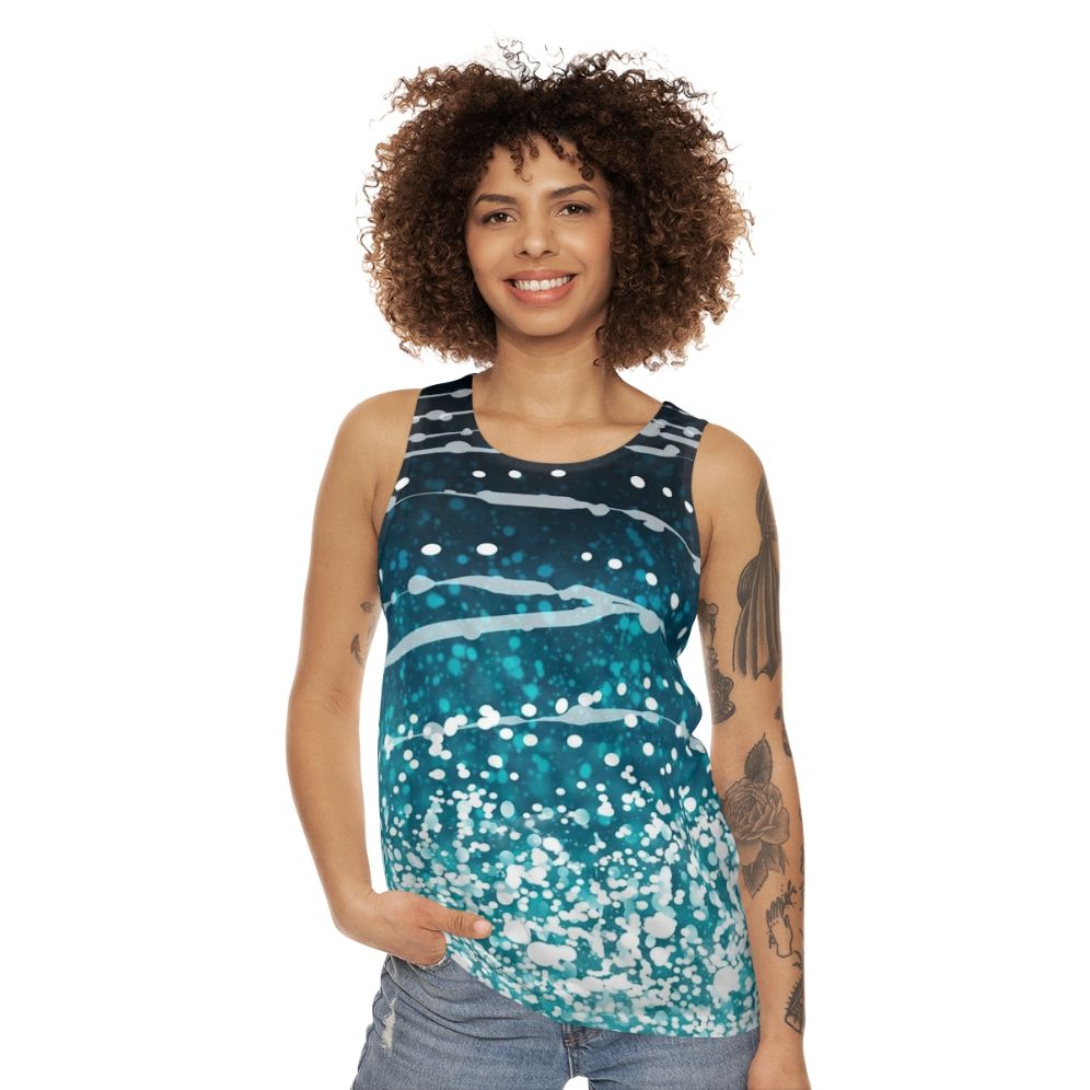 Whale shark pattern unisex tank top - women