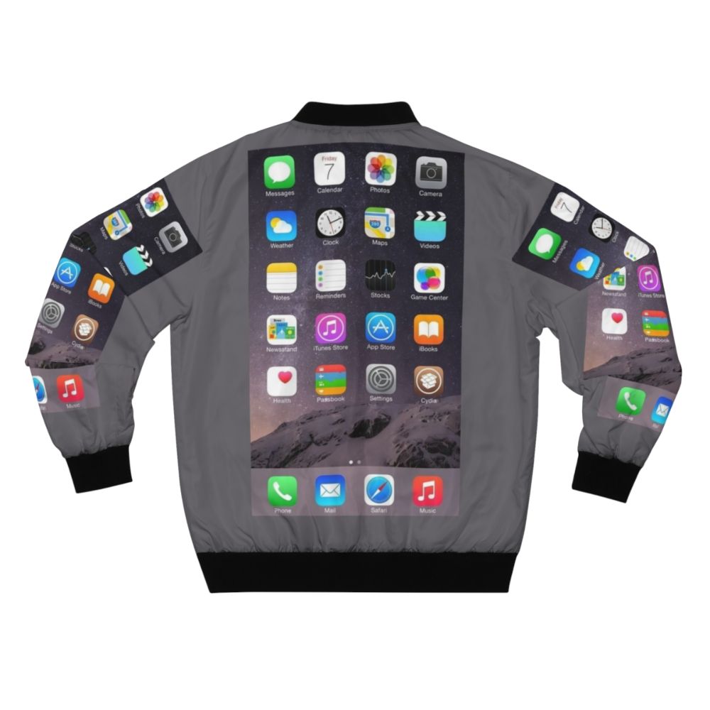 iPhone Homescreen Bomber Jacket - Fashionable and tech-inspired outerwear - Back