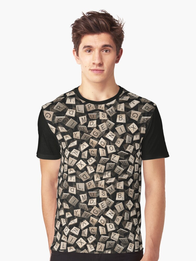 Scrabble tile pattern graphic t-shirt - Men