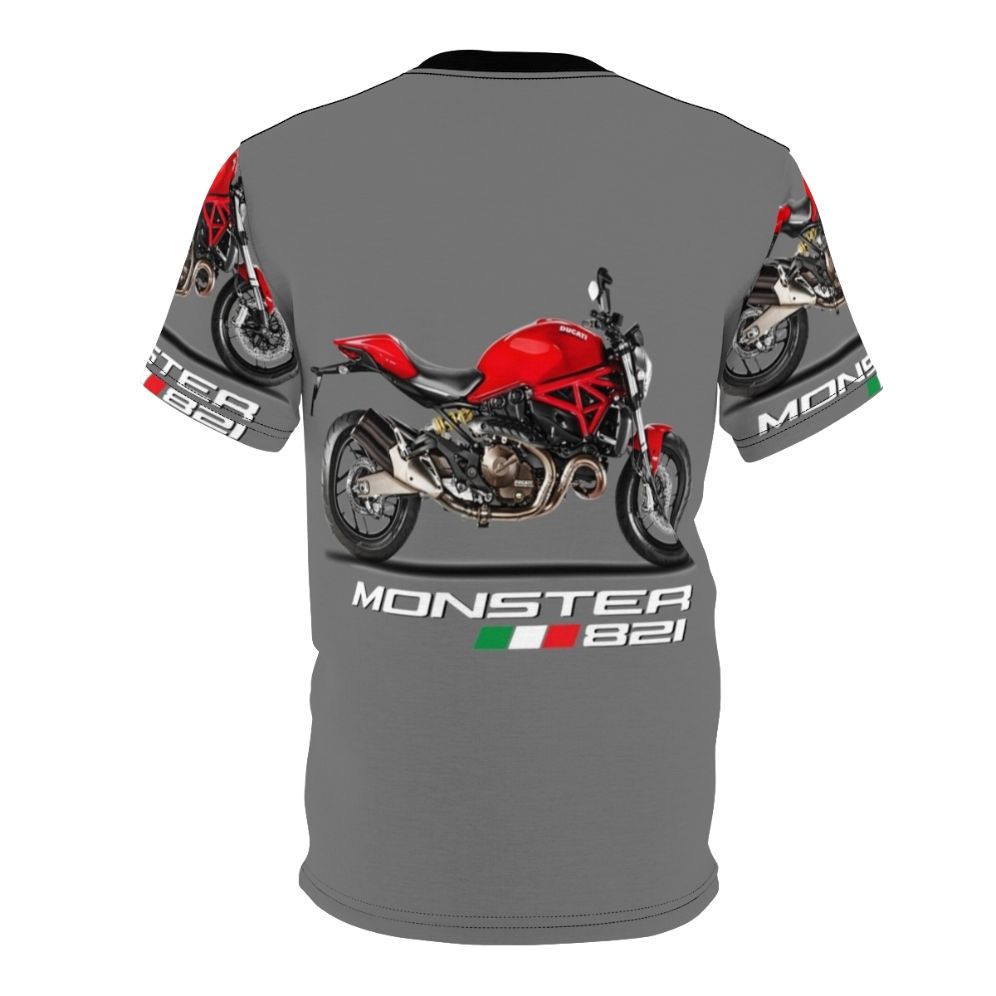 Stylish t-shirt featuring the iconic Monster 821 motorcycle design for sports bike enthusiasts - Back