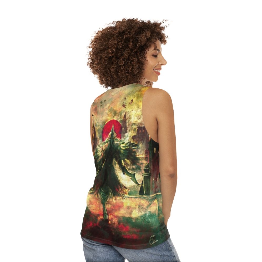 Bloodborne Hunter Crow Unisex Tank Top - women back