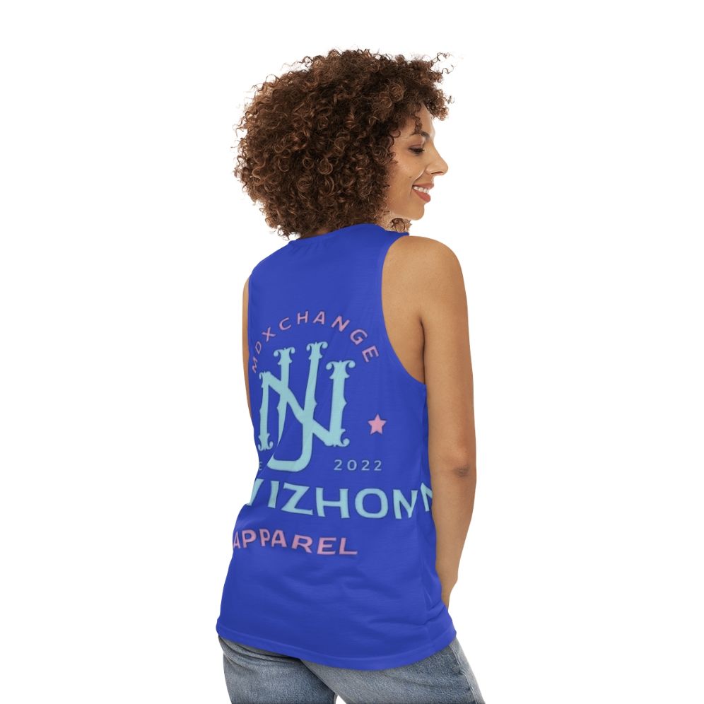 Nu Vizhon unisex tank top for fitness and hobbies - women back