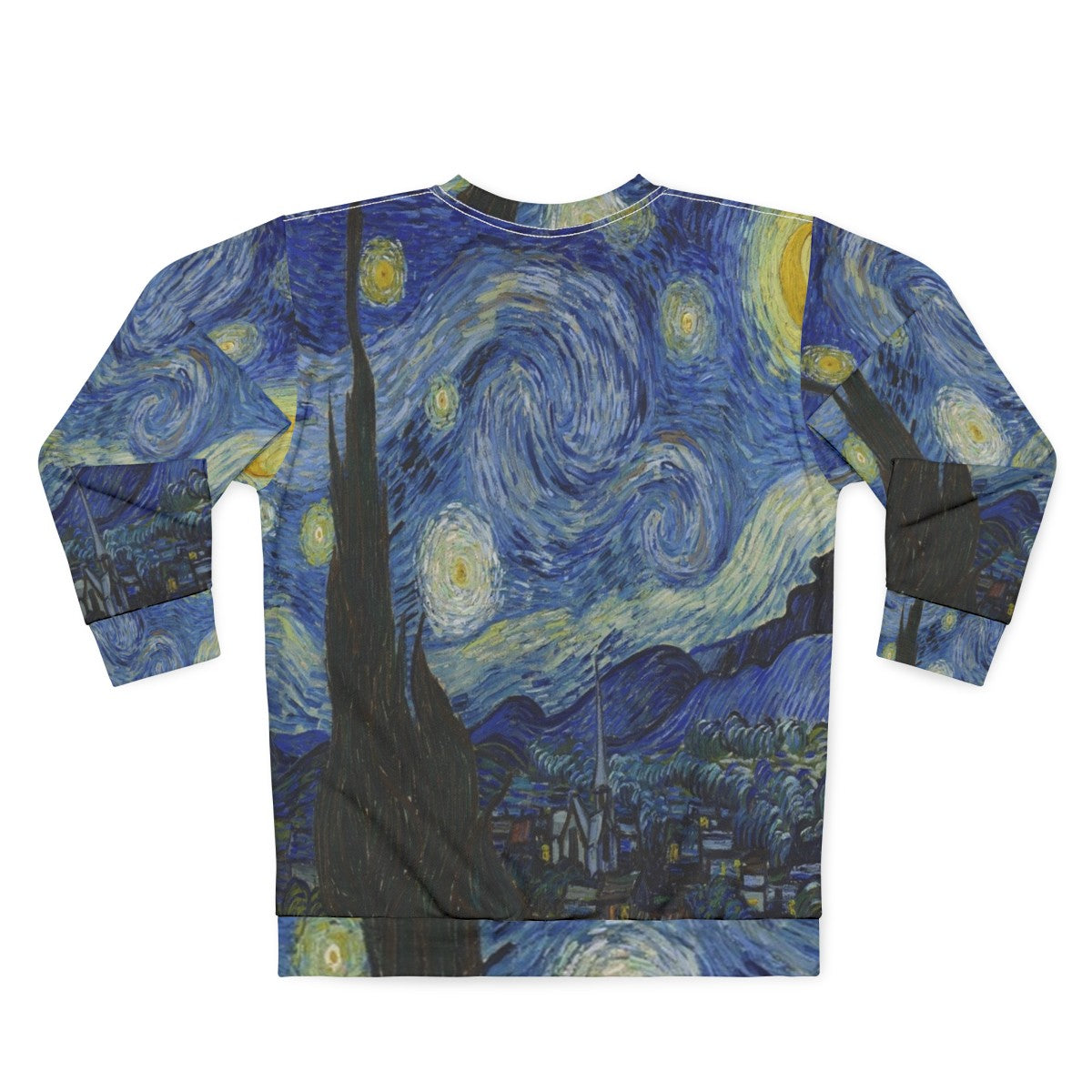 The Starry Night by Vincent Van Gogh Sweatshirt - Back