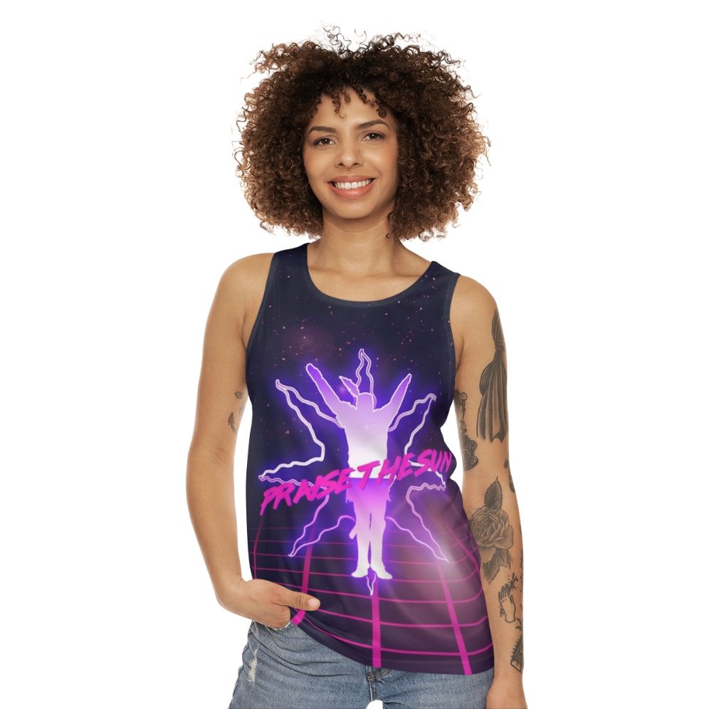 Retro 80s Praise the Sun Dark Souls Unisex Tank Top - women