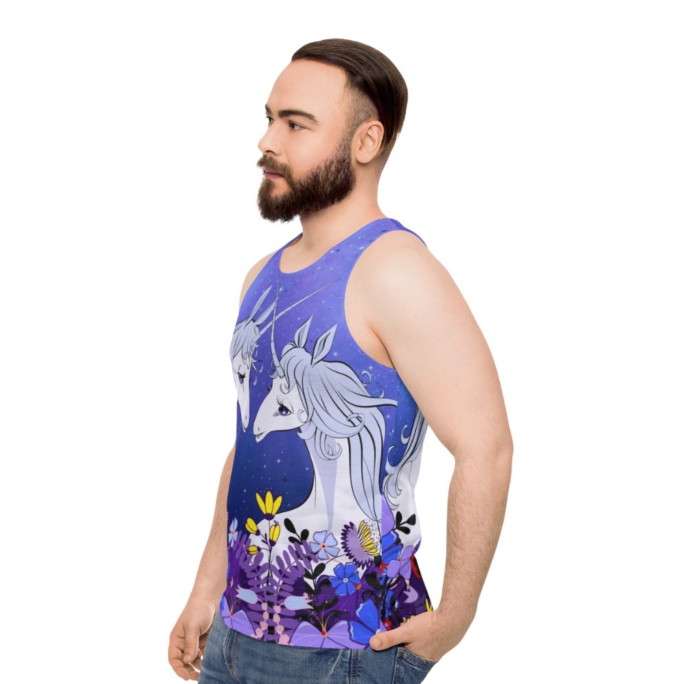 The Last Unicorn Unisex 80s Cartoon Tank Top - men side