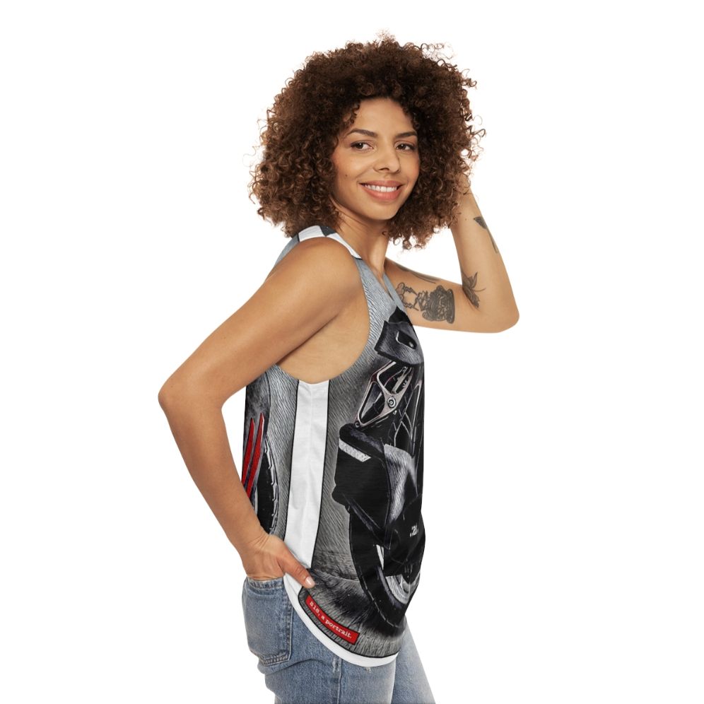 Unisex portrait design tank top - women side