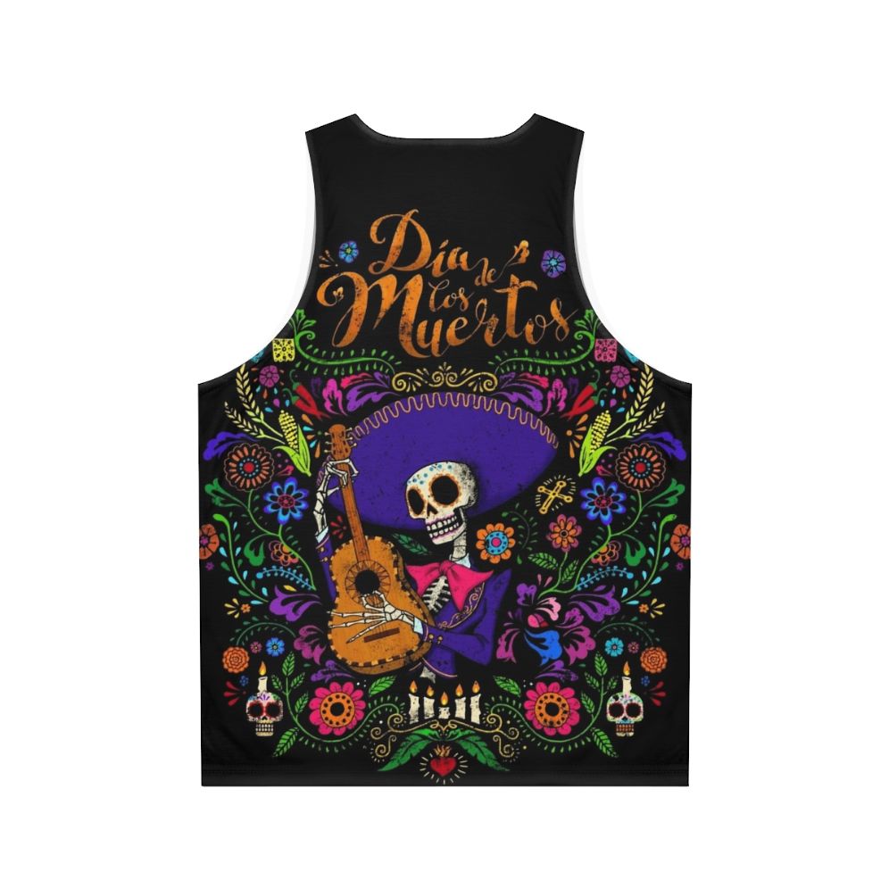 Dia de los muertos tank top with skeleton and sugar skull design - Back