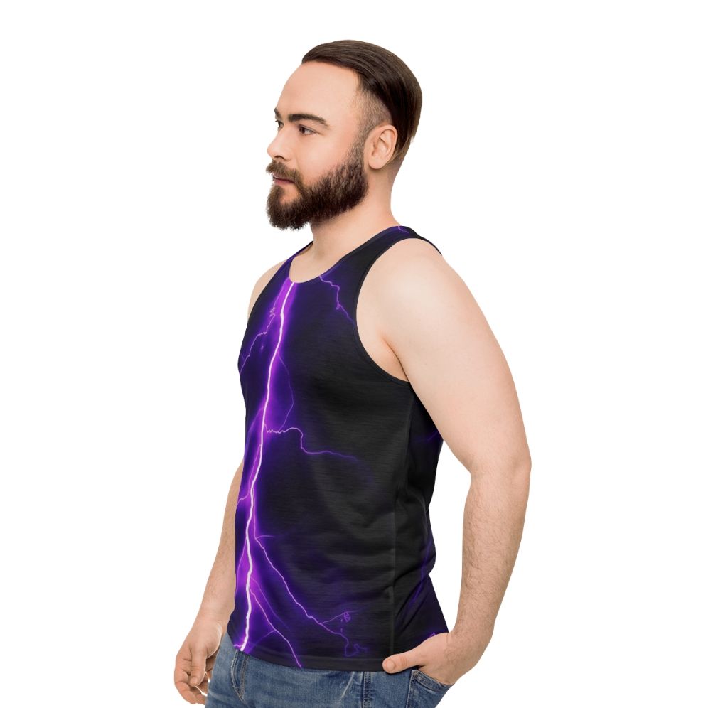 Purple Thunder Unisex Tank Top - men side