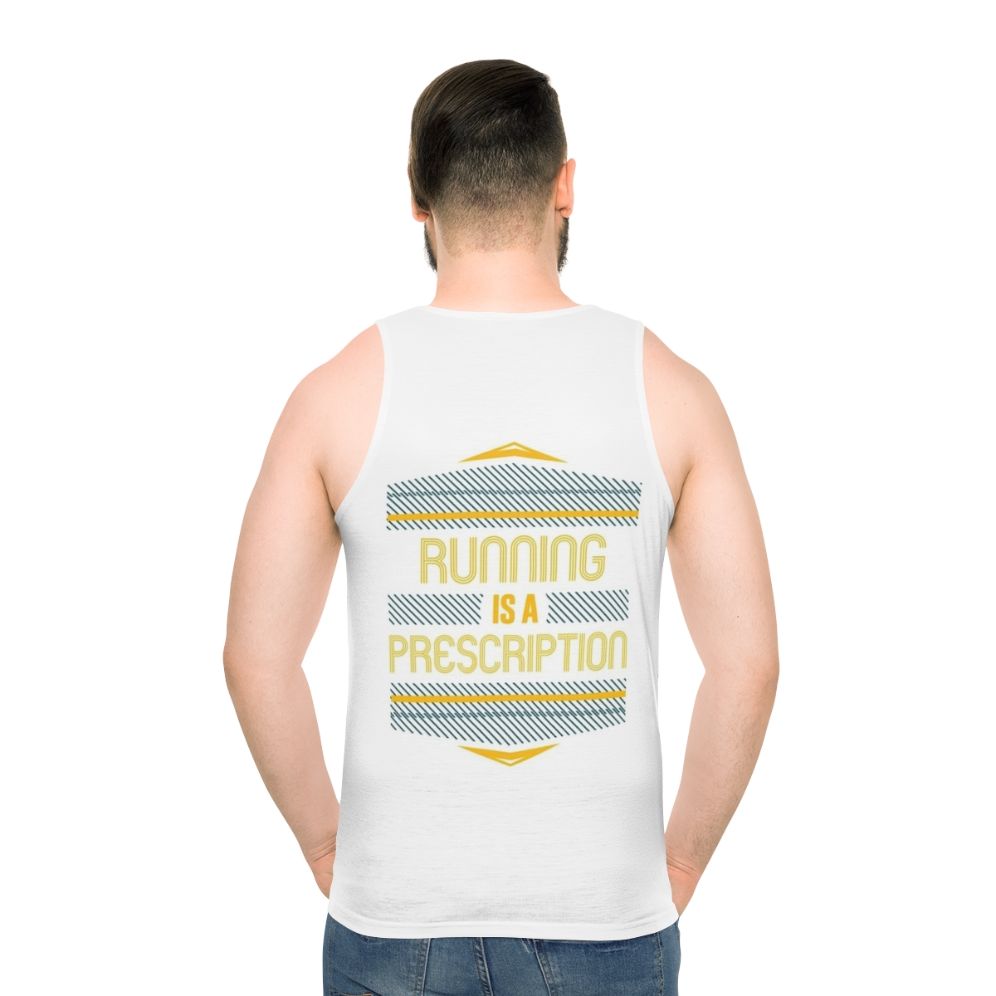 Unisex running hobbies enthusiast tank top - men back