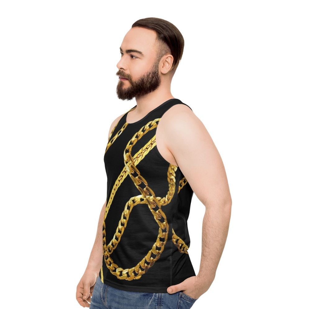 Gold chains unisex tank top - men side