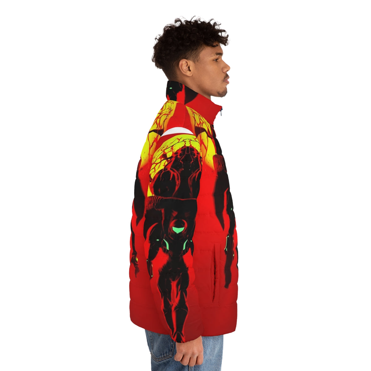 Metroid Samus Aran Puffer Jacket - Nintendo Videogame Inspired Outerwear - men side right