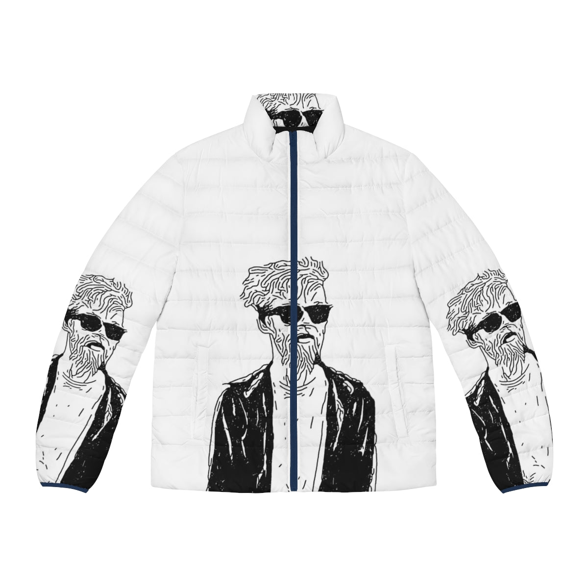 Jack Stauber Puffer Jacket with Stencil Art Design