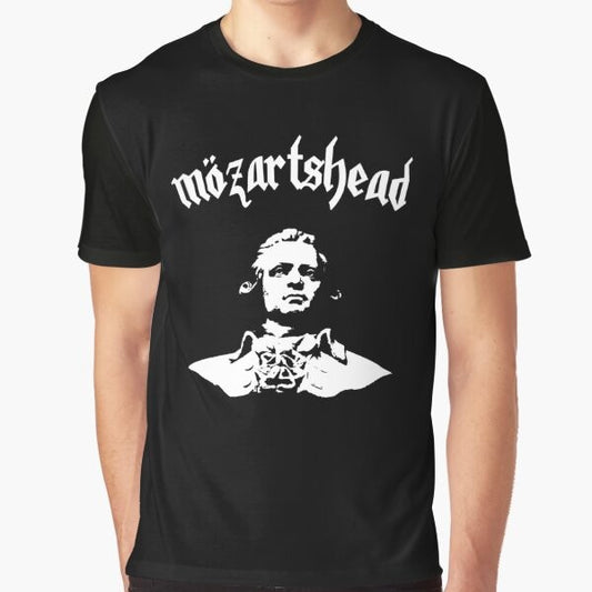 Graphic t-shirt featuring a portrait of the classical composer Wolfgang Amadeus Mozart