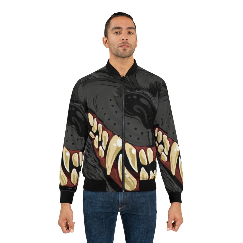 Werewolf snarl bomber jacket with fangs and mouth - Lifestyle