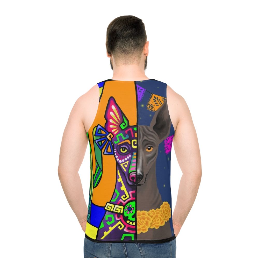 Prehispanic Xoloitzcuintle Unisex Tank Top - men back