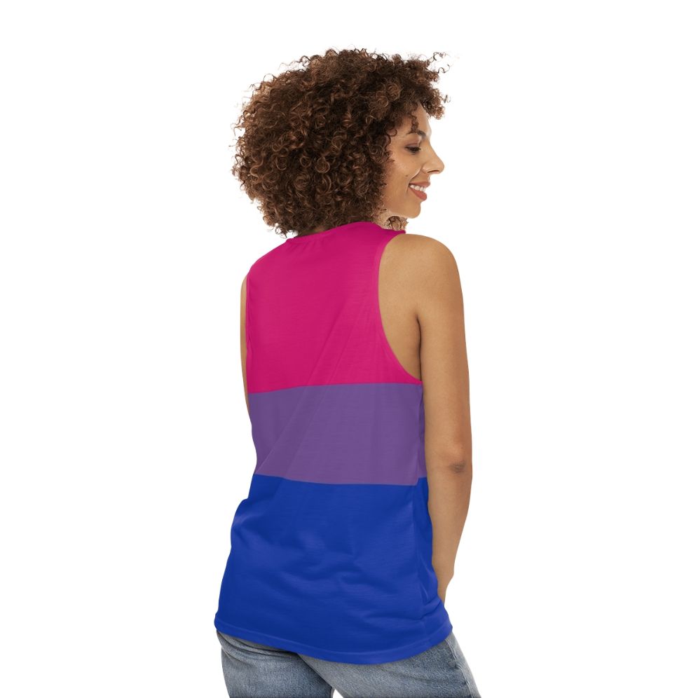 Bisexual pride flag unisex tank top - women back