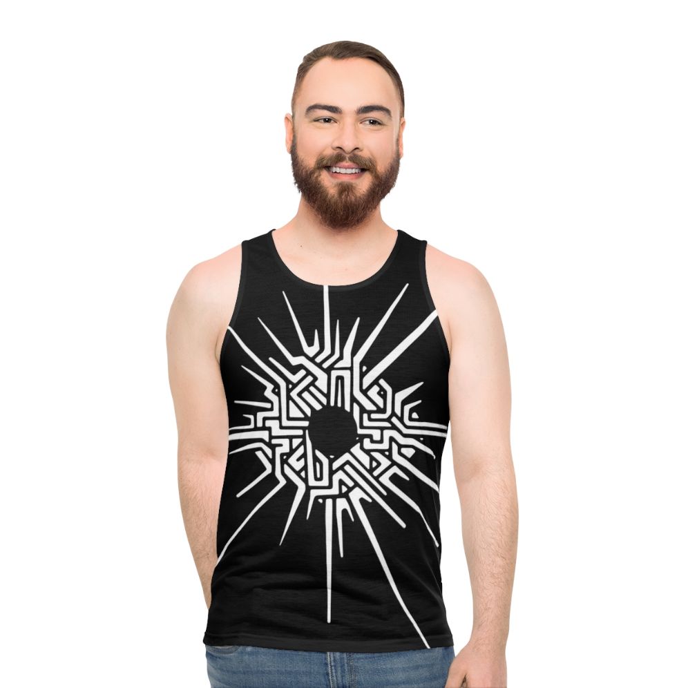 Outer Wilds video game inspired unisex tank top with Eye of the Universe symbol - men