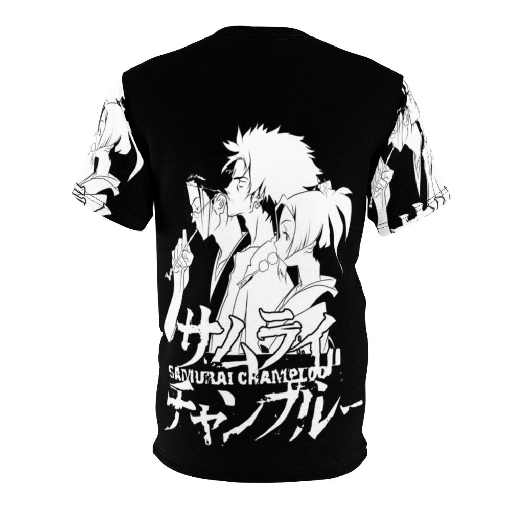 Samurai-inspired anime art t-shirt featuring characters from the popular Samurai Champloo series - Back