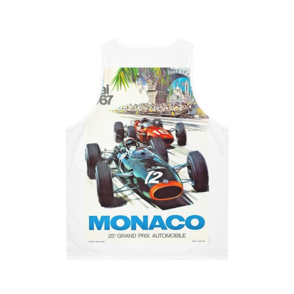 Vintage Monaco Grand Prix Racing Unisex Tank Top - Back