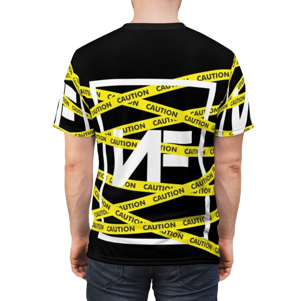 Nf Caution Inspired T-Shirt with Rap and Hip Hop Themed Graphics - men back