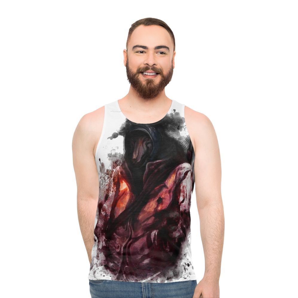 Darkwood Unisex Tank Top with Horror-Themed Design - men