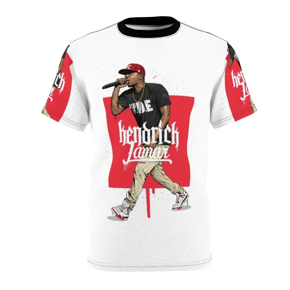 Kendrick Lamar inspired all-over-print t-shirt with urban and hip hop graphics