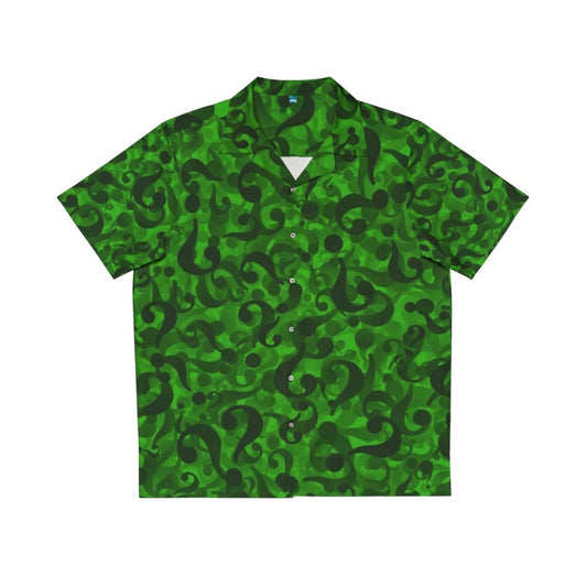 Riddler inspired Hawaiian shirt with question mark pattern