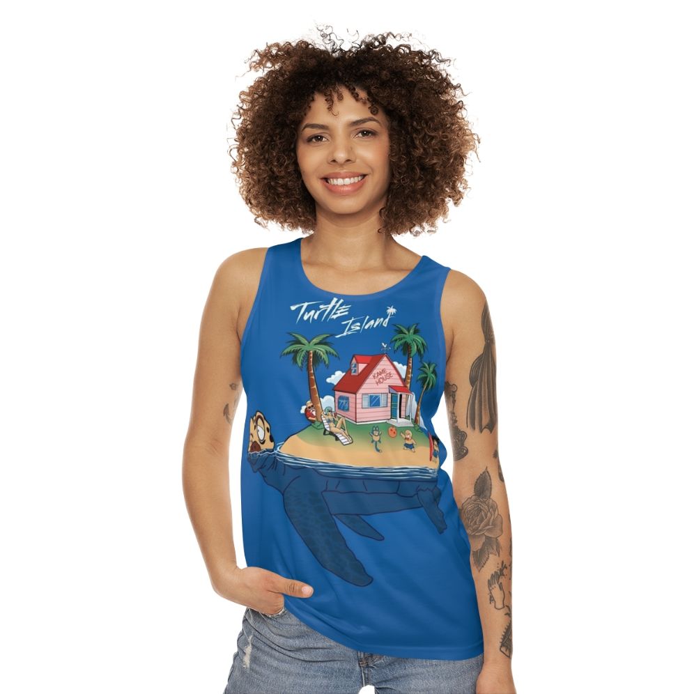 Unisex Turtle Island Tank Top - women