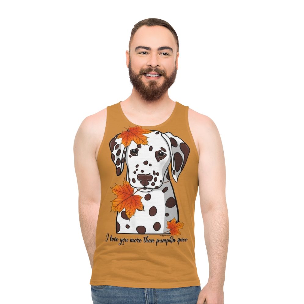 Cute Dalmatian I Love You More Than Pumpkin Spice Unisex Tank Top - men