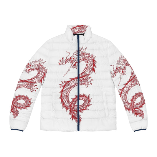 Legendary dragon puffer jacket with a cool, mythical creature design