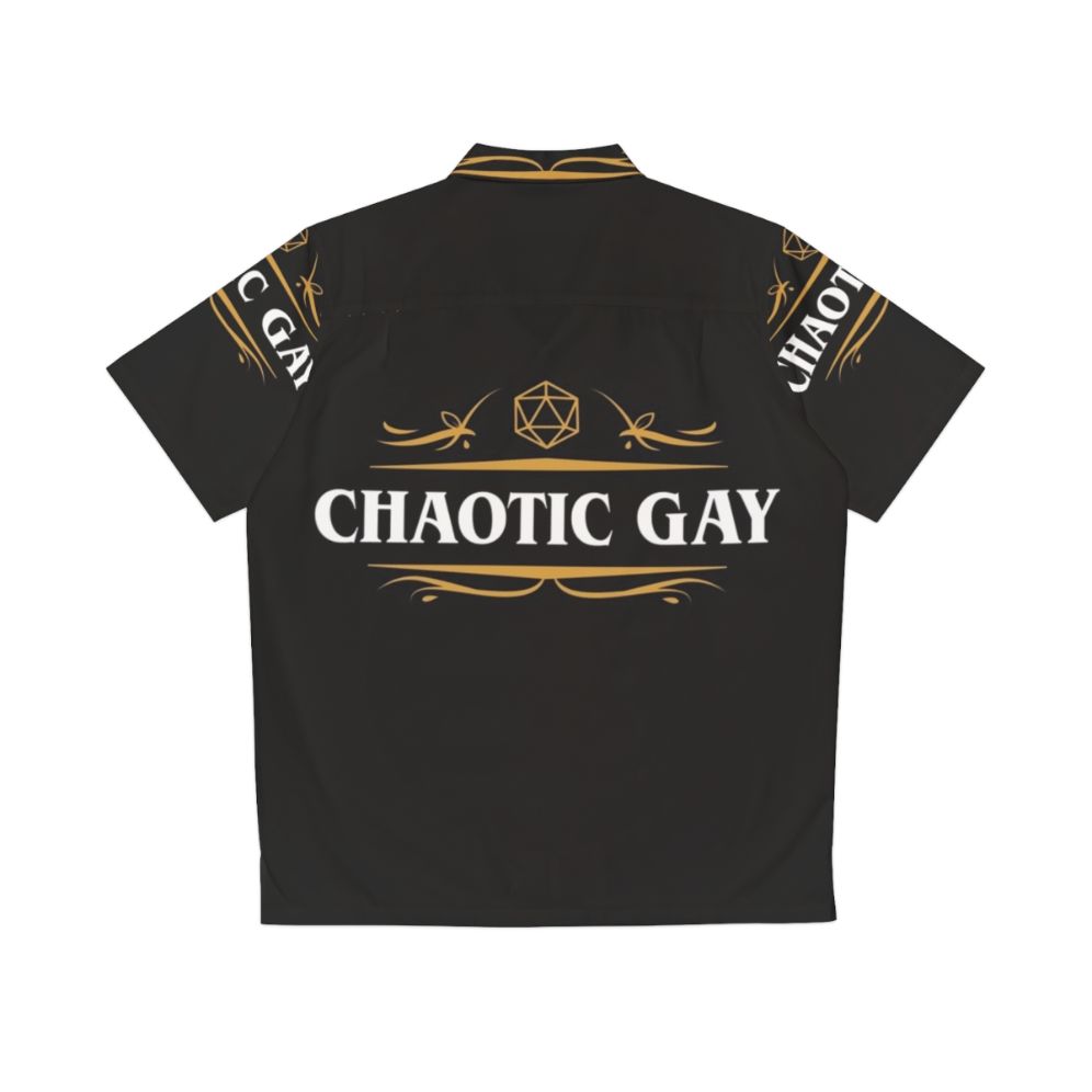 Chaotic gay alignment tabletop RPG gaming Hawaiian shirt - Back