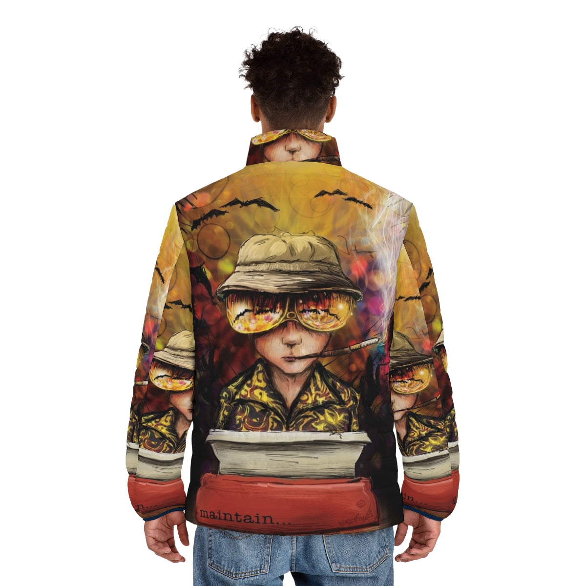 Puffer jacket inspired by the iconic writer Hunter S. Thompson - men back