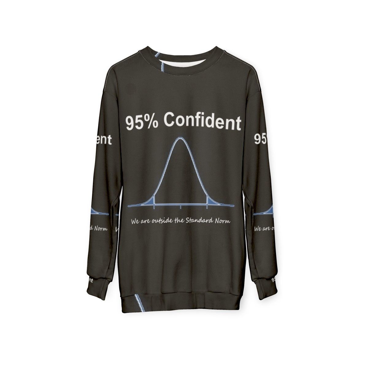 Confident Mathematician's Sweatshirt with Data and Mathematics Designs - hanging