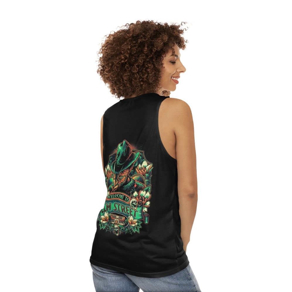 Unisex horror movie tank top - women back